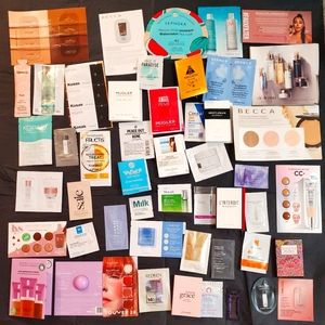 Lot of 50 makeup, skin, hair, fragrance samples